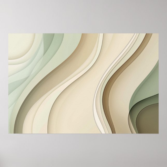 Curving forms in neutrals with copy space poster (Front)