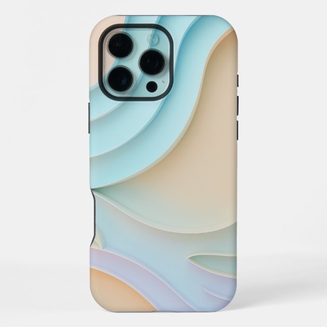 Curving lines and forms in pastels with copy space iPhone case (Back)