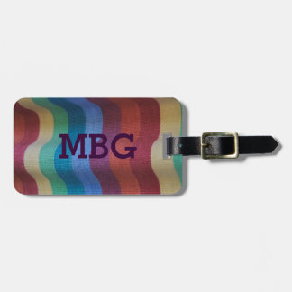 Curving multicolored stripes luggage tag