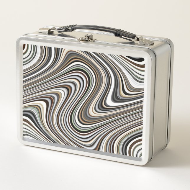 Curvy Abstract Shapes Metal Lunch Box (Front)