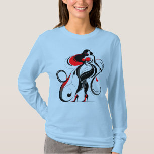 Curvy Abstract Silhouette Art T-Shirt
