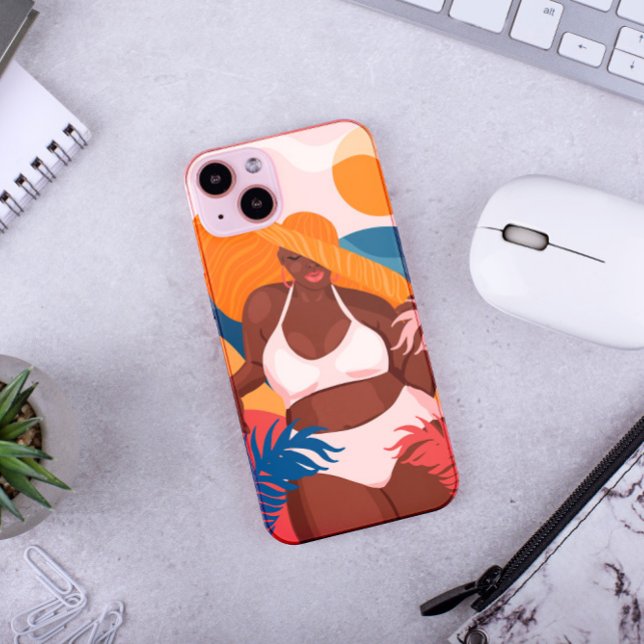 Curvy African American Woman, Beach Vacation Ready Case-Mate iPhone Case (Creator Uploaded)