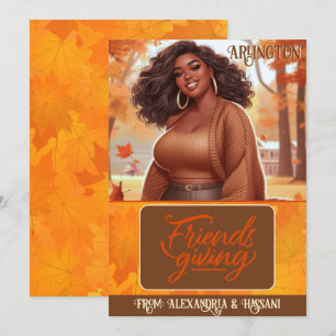 Curvy Black Woman Friendsgiving Gift Card Holder