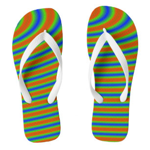 Curvy Bold Stripes Flip Flops