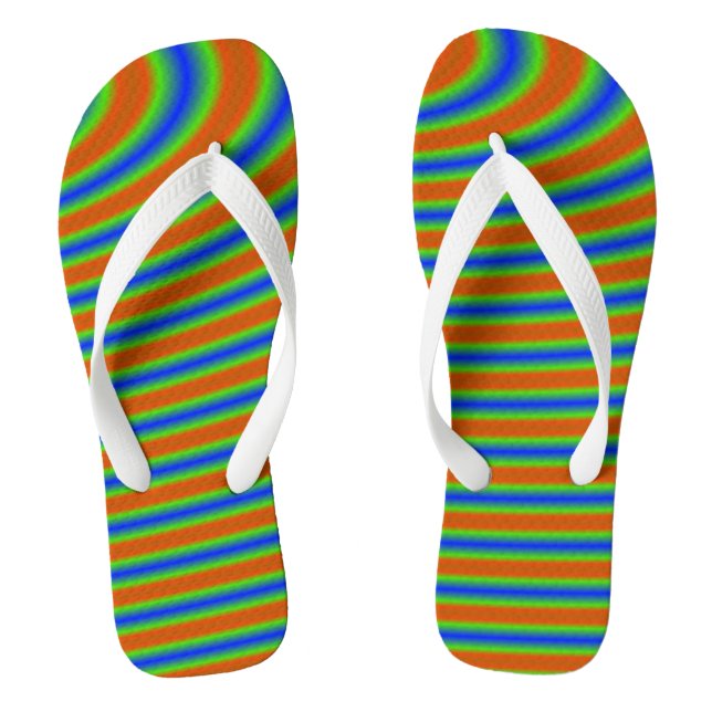 Curvy Bold Stripes Flip Flops (Footbed)