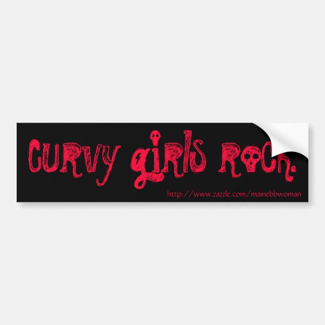 "Curvy girls rock." Bumper Sticker (Front)