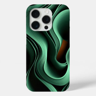 Curvy green forms iPhone 15 pro case