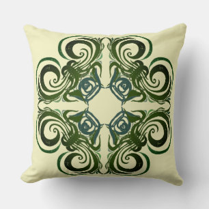 Curvy Green Retro Cushion