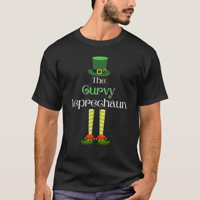 Curvy Leprechaun Matching Family Group St. Patrick T-Shirt (Front)