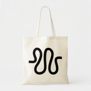 Curvy Line 01a - Black Tote Bag