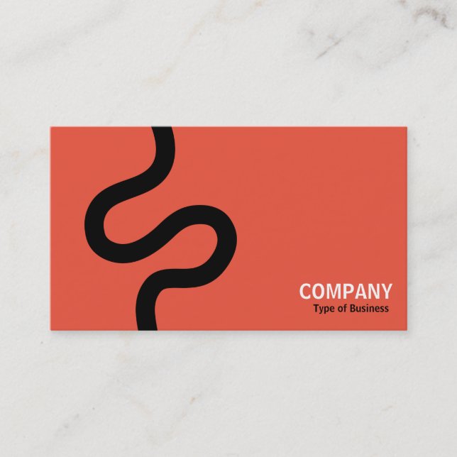 Curvy Line 02 - Black on Orange Business Card (Front)