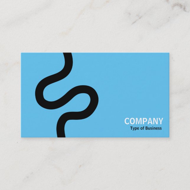 Curvy Line 02 - Black on Sky Blue Business Card (Front)
