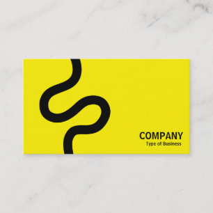 Curvy Line 02 - Black on Yellow Business Card