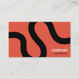 Curvy Line 02a - Black on Orange Business Card