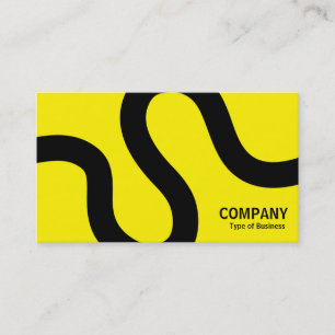 Curvy Line 02a - Black on Yellow Business Card