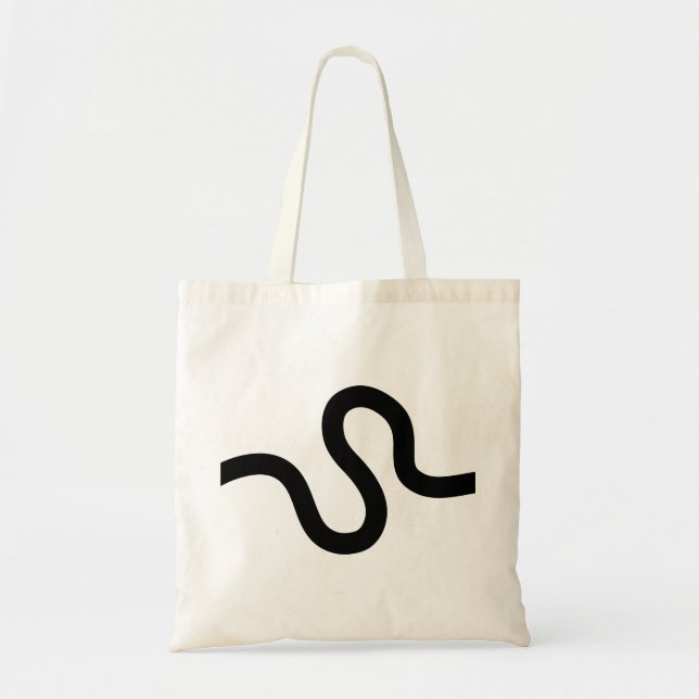 Curvy Line 02a - Black Tote Bag (Front)