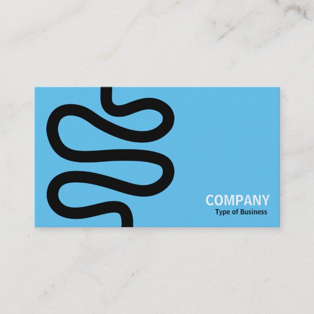 Curvy Line - Black on Sky Blue Business Card (Front)