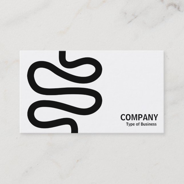Curvy Line - Black on White Business Card (Front)
