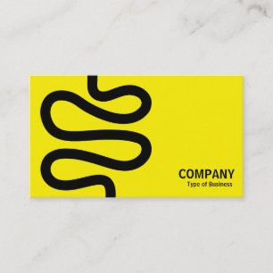 Curvy Line - Black on Yellow Business Card