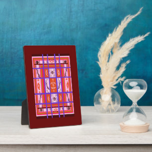 Curvy Plaid Abstract Photo Frame Plaque