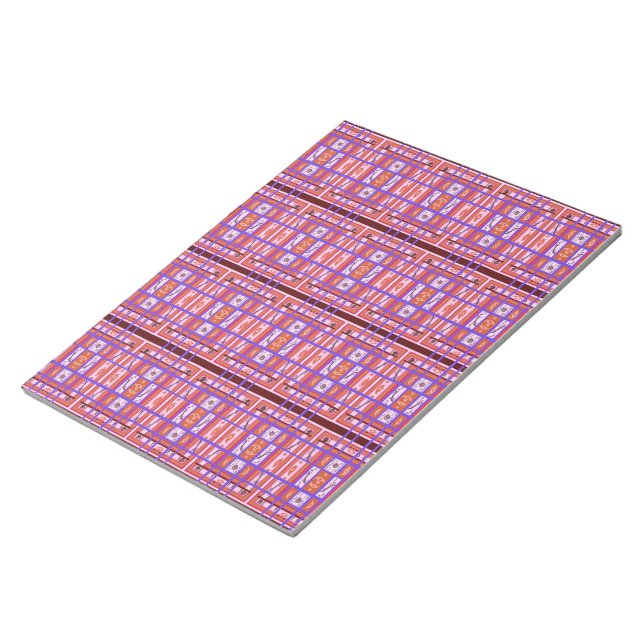 Curvy Plaid Pattern Large Notepad (Angled)
