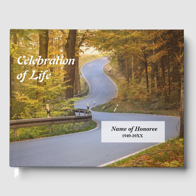 Curvy Road Celebration of Life Memorial Guest Book (Front)