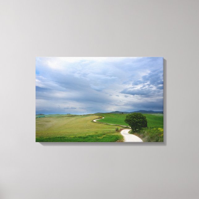 Curvy road towards a destination canvas print (Front)