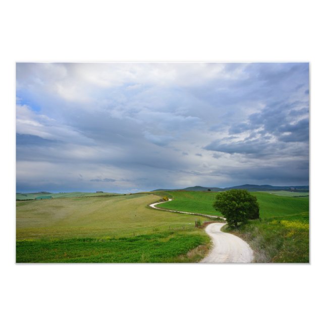 Curvy road towards a destination photo print (Front)