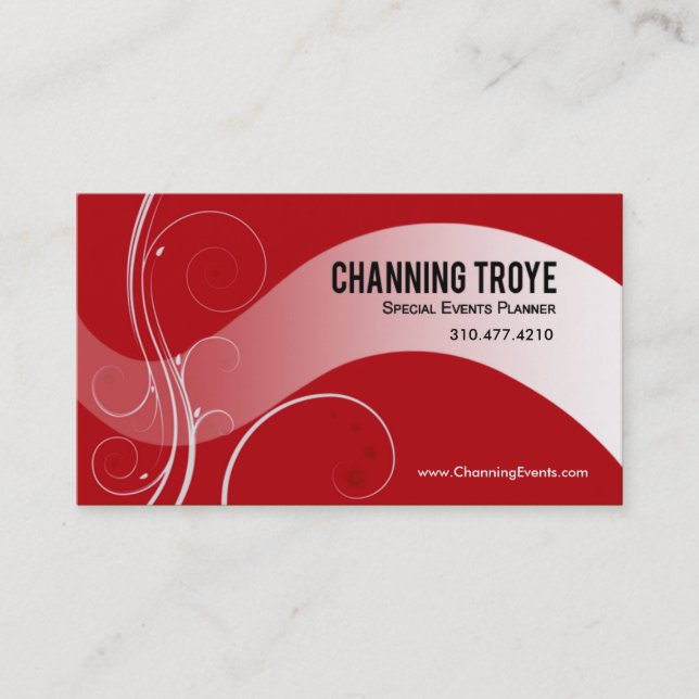 Curvy Swerve Special Events Planner Coordinator Business Card (Front)