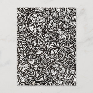 Curvy Twisty Cartoon Weird Faces Design Postcard