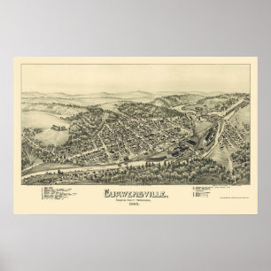 Curwensville, PA Panoramic Map - 1895 Poster