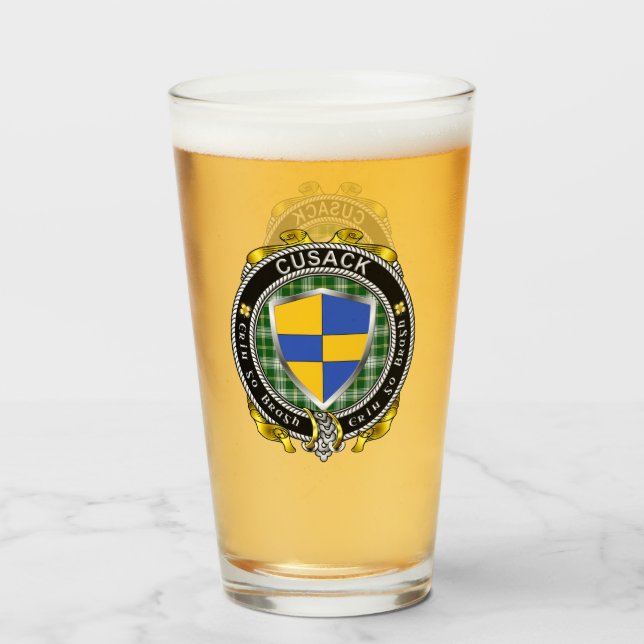 Cusack Irish Shield Beer Glass (Front Filled)