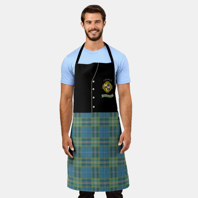 Cusack Irish Shield & Tartan Personalised Kilt  Apron (Worn)