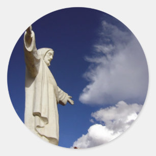cusco jesus classic round sticker