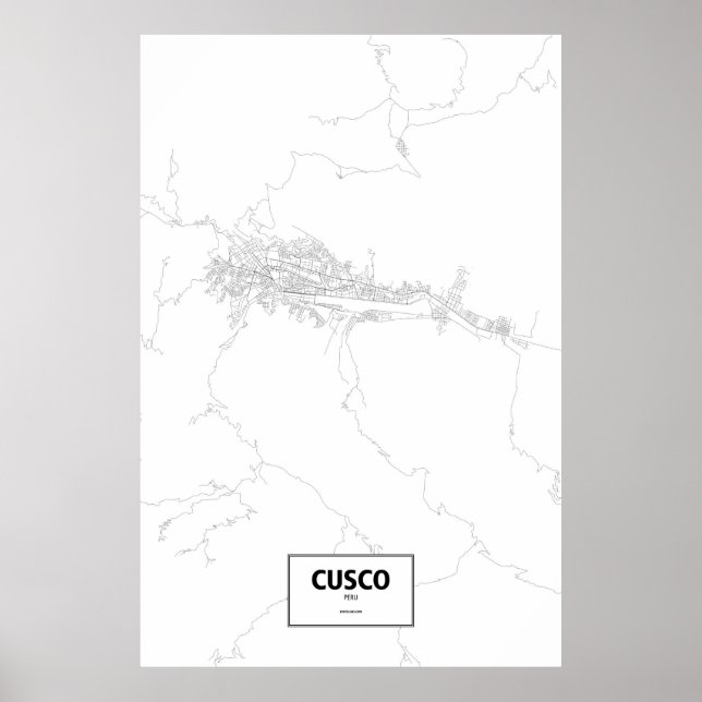 Cusco, Peru (black on white) Poster (Front)