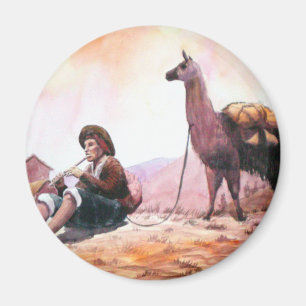 Cusco Peru Llama Picture Magnet