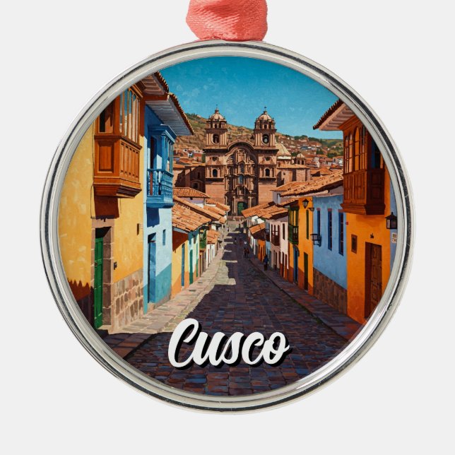 Cusco Peru Travel Metal Tree Decoration (Front)
