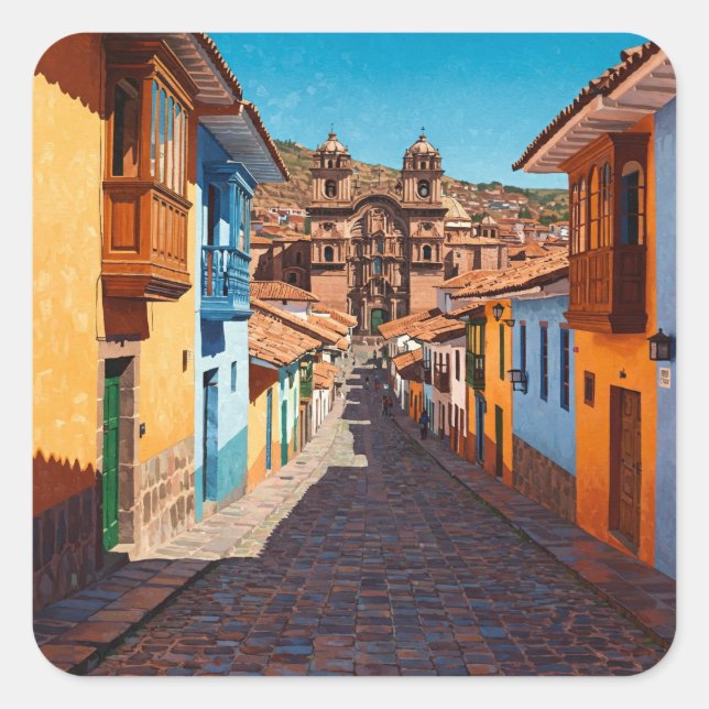 Cusco Peru Travel Square Sticker (Front)
