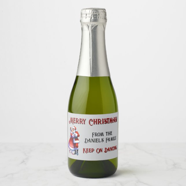 Cuscom Merry Christmas Sparkling Wine Label (Front)
