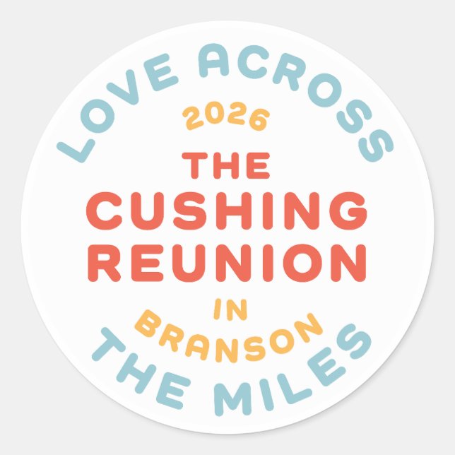 Cushing Circle Classic Round Sticker (Front)