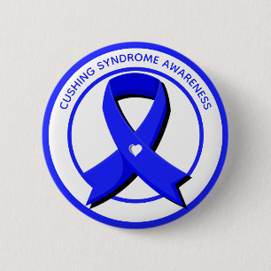 Cushing Syndrome Awareness Blue Ribbon 6 Cm Round Badge