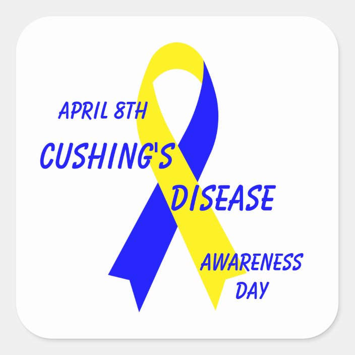 Cushing's Disease Awareness Ribbon by Janz Square Sticker Zazzle.co.uk