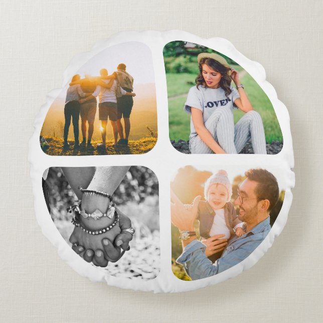 Cushion 8 Photo Double Sided Round Template (Front)