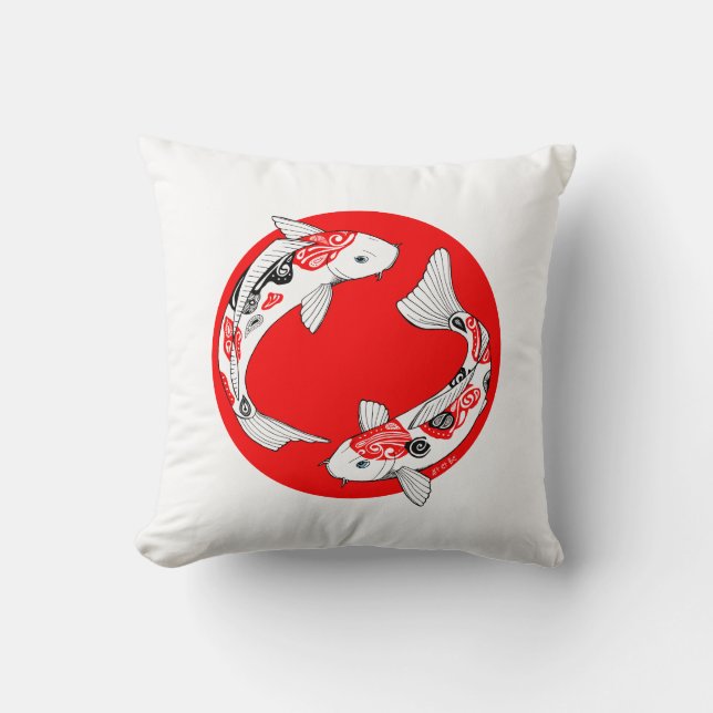 Cushion carpus koi Japan Pillow koi Japan (Front)