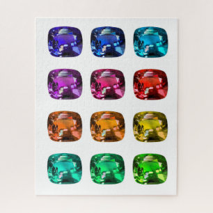 Cushion Gemstones in All Colours Gemological Puzzl Jigsaw Puzzle