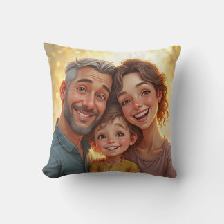 Cushion representing a harmonious family