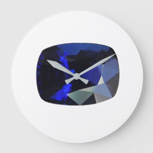 Cushion shaped Sapphire Gemstone Blue Large Clock