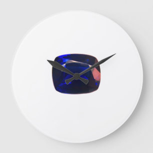 Cushion shaped Sapphire Gemstone Large Clock