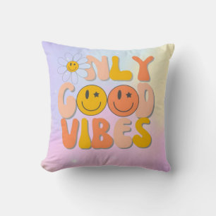 cushion to decorate with phrase only good vibes