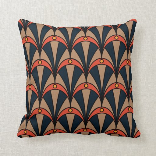 Image of Cushion with Art Deco style pattern